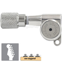 Load image into Gallery viewer, Hipshot 6-in-Line LEFT-HANDED Mini Locking Non-Staggered KNURLED SK1C - CHROME