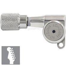 Load image into Gallery viewer, NEW Hipshot 6-in-Line LEFT-HANDED Mini Locking STAGGERED KNURLED Buttons, CHROME