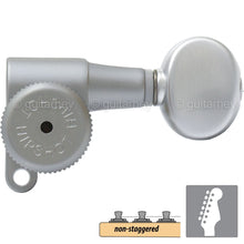 Load image into Gallery viewer, NEW Hipshot 6-in-Line Mini LOCKING Tuners SET w/ OVAL Buttons - SATIN CHROME