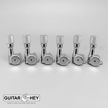 Load image into Gallery viewer, Hipshot 6-in-Line Tuners Schaller Mini Locking M6 Style STAGGERED SK1C - CHROME