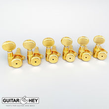 Load image into Gallery viewer, NEW Hipshot 6 in Line Grip-Locking STAGGERED Set Open-Gear OVAL Buttons - GOLD