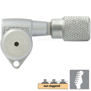 NEW Hipshot Open-Gear 6 in line LOCKING Non-Staggered w/ KNURLED Buttons - SATIN