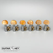 Load image into Gallery viewer, NEW Hipshot 6 in Line STAGGERED Classic SMALL AMBER Buttons UMP Plates - CHROME