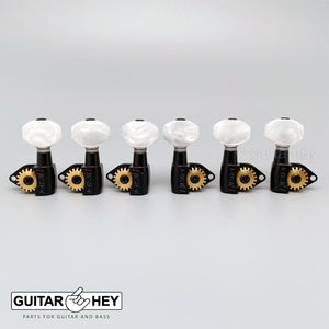 NEW Hipshot Classic Upgrade Kit Open-Gear w Small PEARLOID Buttons 3x3 - BLACK