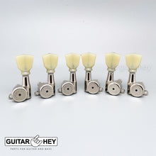 Load image into Gallery viewer, NEW Hipshot L3+R3 LOCKING Mini Tuners SET w/ KEYSTONE Buttons 3x3 NICKEL