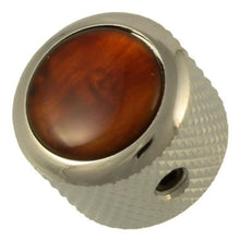 Load image into Gallery viewer, NEW (1) Q-Parts DOME Knob Single Black Chrome Acrylic Tortoise - KBD-0046