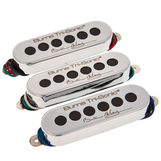 NEW Burns London Brian May Tri-Sonic Set 3 Pickups Guitar - METAL CHROME COVER