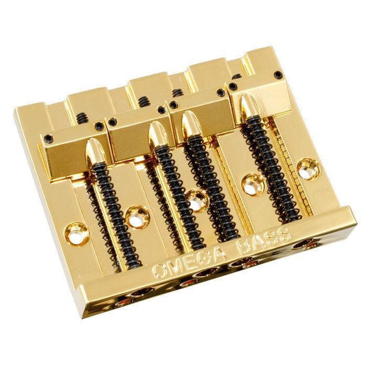 NEW Omega 4 String Bass Bridge Badass Style fits Fender w/ Screws - GOLD