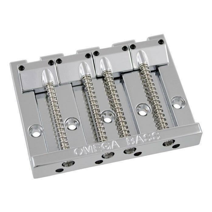 NEW Omega 4 String Bass Bridge Badass Style fits Fender w/ Screws - CHROME