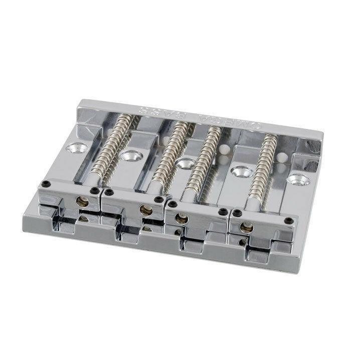 NEW Omega 4 String Bass Bridge Badass Style fits Fender w/ Screws - CHROME