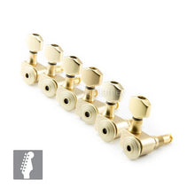Load image into Gallery viewer, Sperzel EZ MOUNT Locking Tuners 6-in-line Trim-Lock Machine Heads - SATIN GOLD