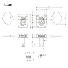 Load image into Gallery viewer, NEW Gotoh GB10 4 In-Line Bass LEFT-HANDED for Fender Mustang Aerodyne - NICKEL
