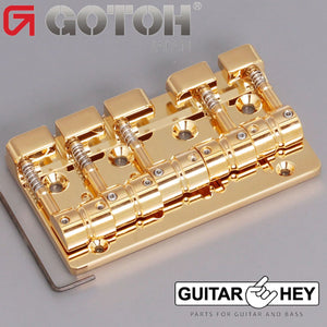 NEW Gotoh J510SJ-5 Quick Release 5-Strings Bass Bridge Multi Tonal Series - GOLD