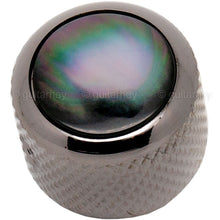 Load image into Gallery viewer, NEW (1) Q-Parts Guitar Knob with GREEN PEARL SHELL on Dome fit USA - COSMO BLACK