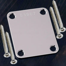 Load image into Gallery viewer, NEW Gotoh NBS-3 Neck Plate Laser Etched SERIAL NUMBER for Guitar/Bass - CHROME