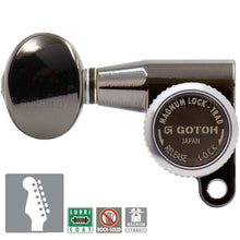 Load image into Gallery viewer, NEW Gotoh SG360-05 MGT 6 In-Line Locking OVAL Buttons LEFT-HANDED - COSMO BLACK