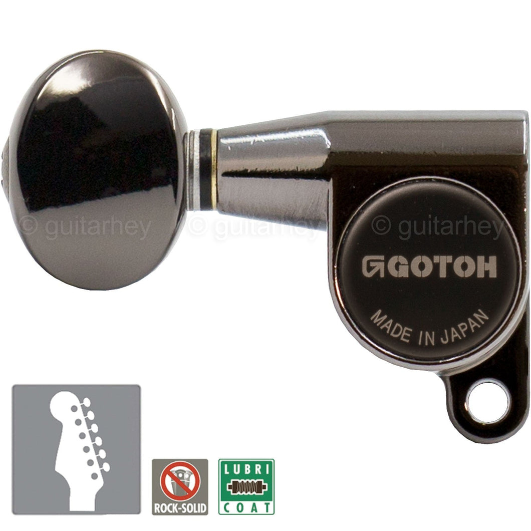 NEW Gotoh SG360-05 LEFT HANDED 6 In-Line Schaller Style Mini Keys - COSMO BLACK