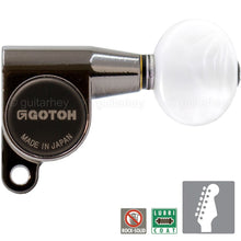 Load image into Gallery viewer, NEW Gotoh SG360-05P1 Tuners 6 In-Line Schaller Style OVAL PEARLOID - COSMO BLACK