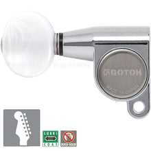 Load image into Gallery viewer, NEW Gotoh SG360-05P1 LEFT HANDED 6 In-Line SET Mini w/ PEARLOID Buttons - CHROME