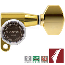Carregar imagem no visualizador da galeria, NEW Gotoh SG360-07 MGT 7 In-Line Locking Tuners BASS SIDE Non-Staggered - GOLD