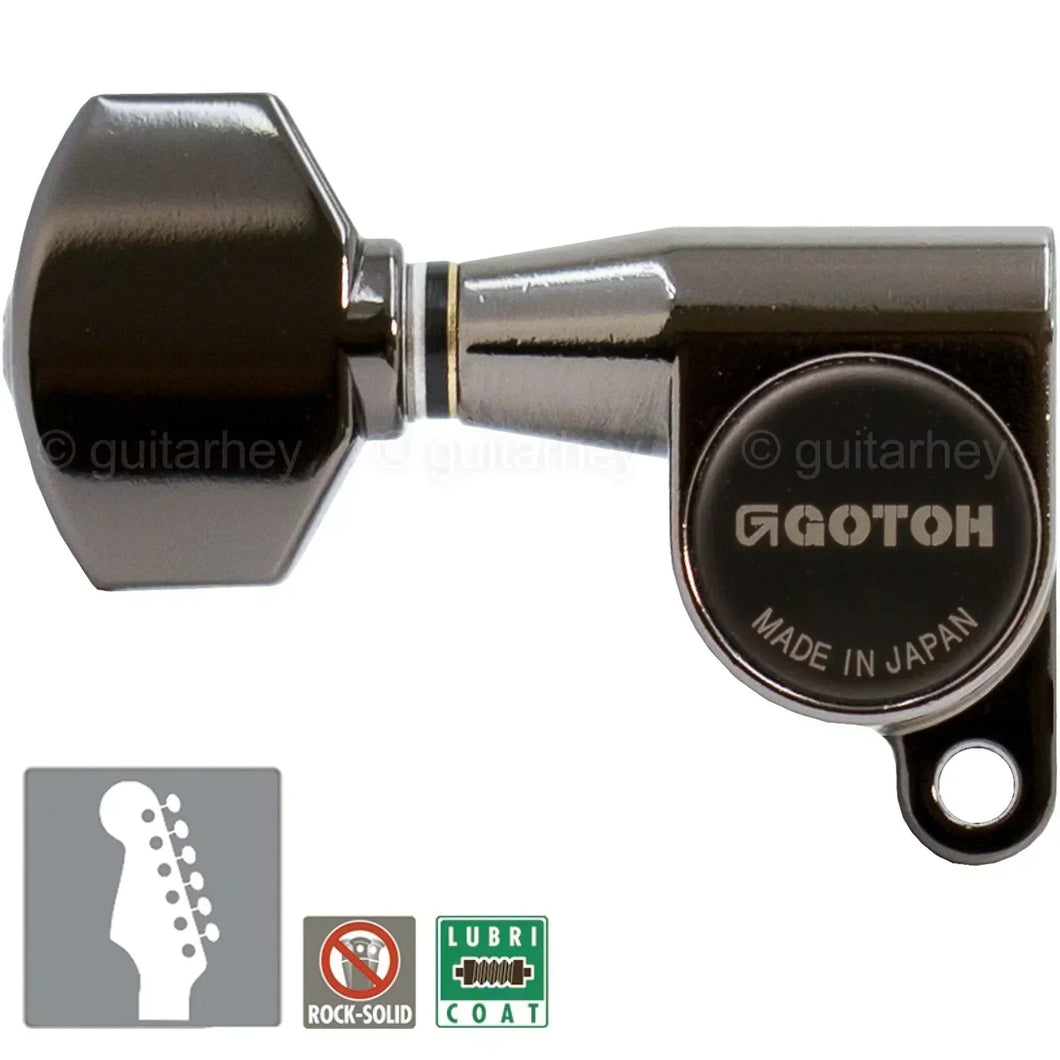 NEW Gotoh SG360-07 LEFT HANDED 6 In-Line Schaller Style Mini Keys - COSMO BLACK