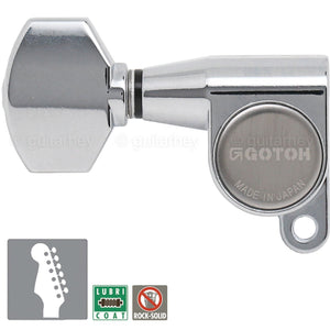 NEW Gotoh SG360-07 LEFT HANDED 6 In-Line SET Mini Tuners, Tuning Keys - CHROME