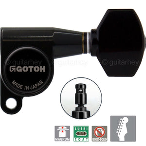 NEW Gotoh SG360-07 MG MINI Locking Keys Set 6 in line Schaller Style - BLACK