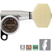 Load image into Gallery viewer, NEW Gotoh SG360-M07 MGT Magnum Locking MINI keys 6 In-Line Set w Screws - CHROME