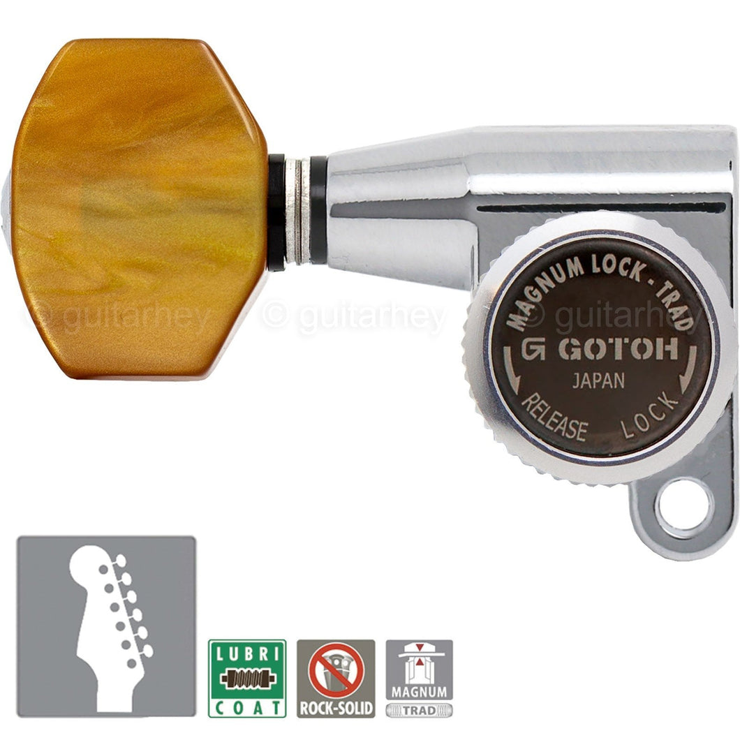 NEW Gotoh SG360-P8 MGT 6 In-Line MAGNUM Locking Mini LEFT-HANDED TREBLE - CHROME