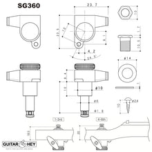 Carregar imagem no visualizador da galeria, NEW Gotoh SG360-P8 MGT 6 In-Line Locking Mini Tuners LEFT-HANDED - COSMO BLACK