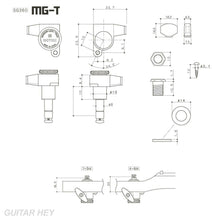 Carregar imagem no visualizador da galeria, NEW Gotoh SG360-05 MGT 6 In-Line Locking Tuners OVAL Buttons LEFT-HANDED - GOLD