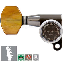 Load image into Gallery viewer, NEW Gotoh SG360-P8 MGT 6 In-Line Locking Mini Tuners LEFT-HANDED - COSMO BLACK