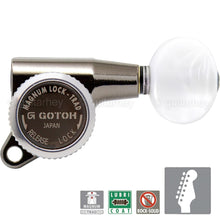 Carregar imagem no visualizador da galeria, NEW Gotoh SG381-05P1 MGT Locking Tuning Keys Set 6 in Line PEARLOID, COSMO BLACK