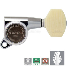 Load image into Gallery viewer, NEW Gotoh SG381-M07 MGT L4+R2 Set Mini Locking Tuners IVORY Buttons 4x2 - CHROME