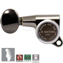 Load image into Gallery viewer, NEW Gotoh SG381-05 MGT Locking Tuners LEFT-HANDED 6 in-Line SET - COSMO BLACK