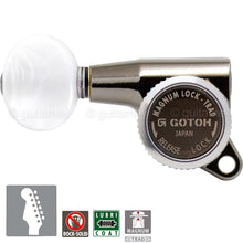 Load image into Gallery viewer, NEW Gotoh SG381-05P1 MGT Locking Set 6 in Line OVAL Pearl TREBLE - COSMO BLACK