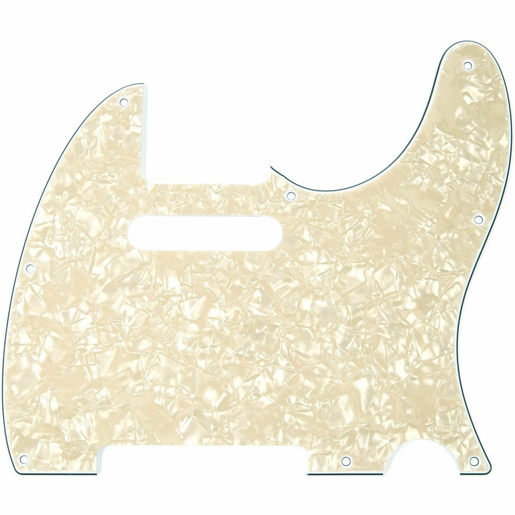 VINTAGE PEARL 8-Hole 4-Ply Pickguard for Fender Telecaster Tele - Made In Japan