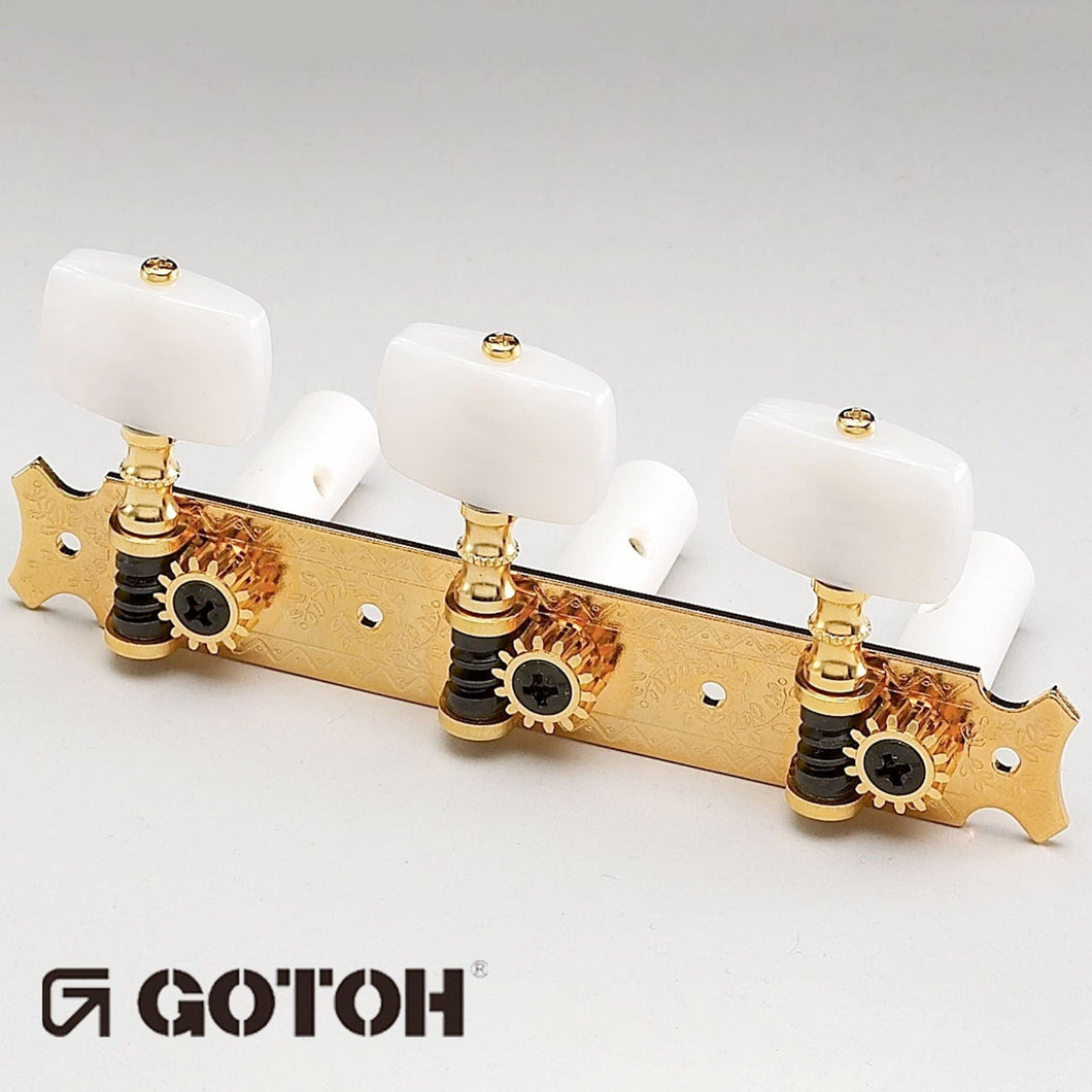 NEW Gotoh 35G620-1W Classical Guitar Tuning Machine Heads Set with Screws - GOLD