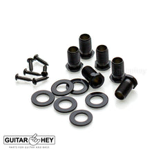 Load image into Gallery viewer, NEW Hipshot 6 inline STAGGERED Locking Set LEFT-HANDED KNURLED Buttons - BLACK