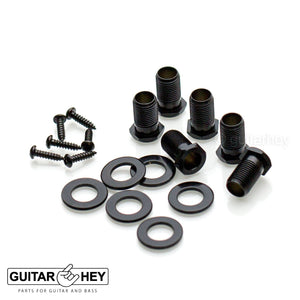 NEW Hipshot 6 inline STAGGERED Locking Set LEFT-HANDED PEARLOID Buttons - BLACK
