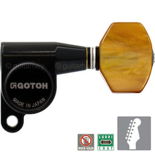 Load image into Gallery viewer, NEW Gotoh SG360-P8 Mini 6 in line Tuning Keys MIN Tuners Schaller Style - BLACK