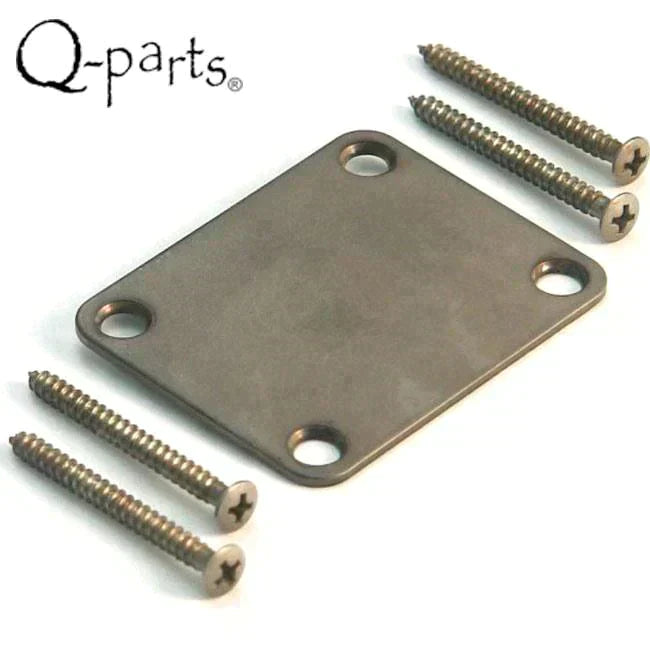 NEW Q-Parts Aged Collection '60s Style 4-Bolt VINTAGE Neck Plate - AGED NICKEL